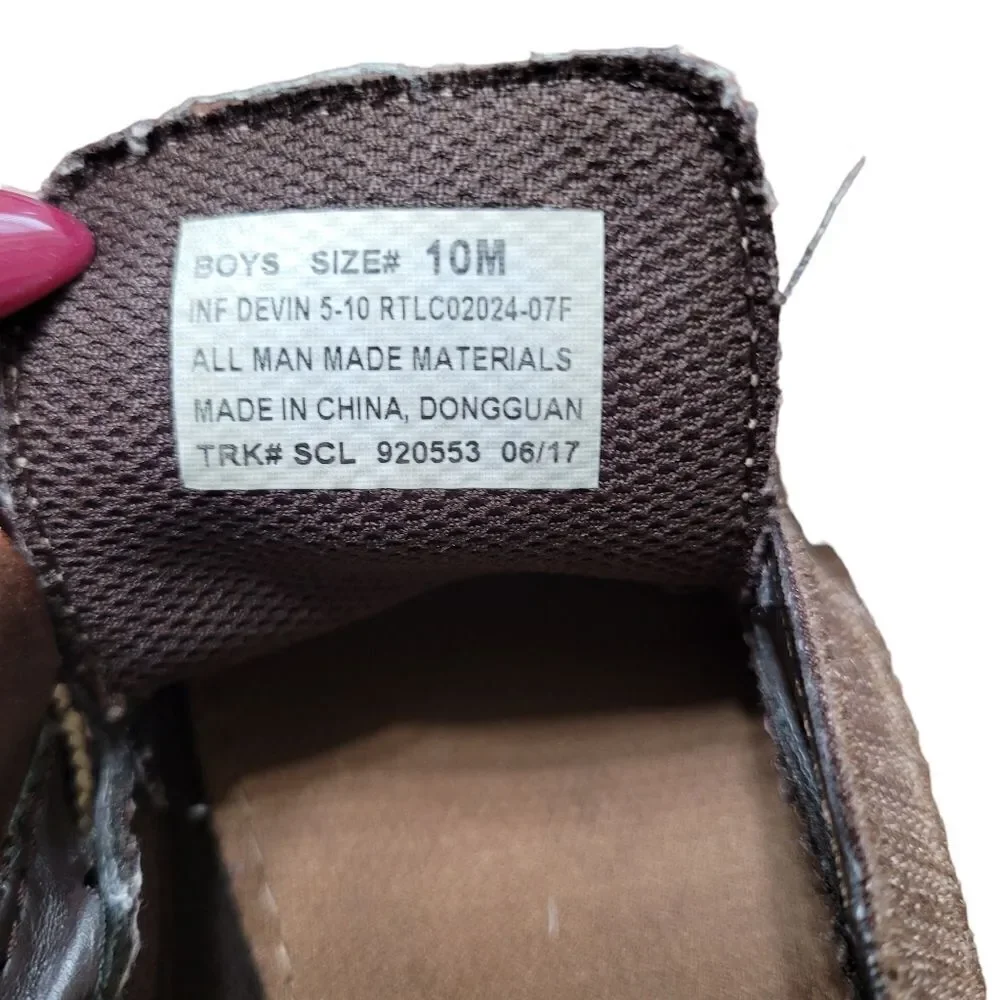 Boys brown deck/ dress shoe velcro